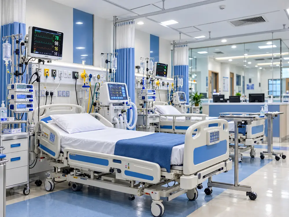 Visual depicting an ICU and NICU environment
